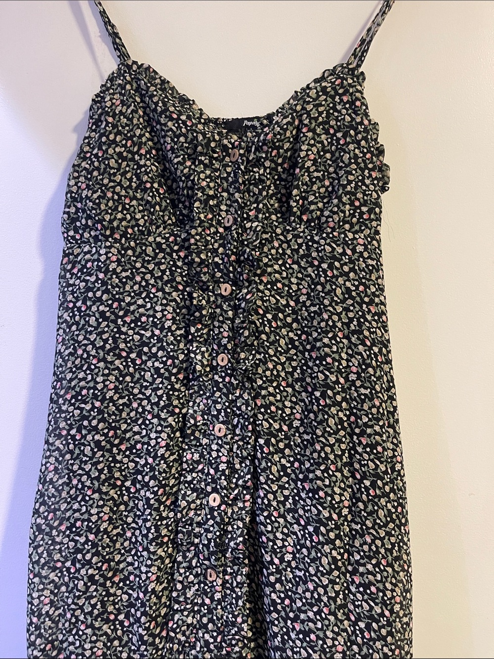 Papaya Black Floral Button-Front Sundress